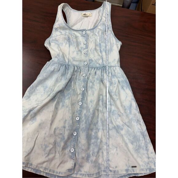 Hollister Denim Acid Wash Button Front Dress with Pockets Size Small - Picture 9 of 10